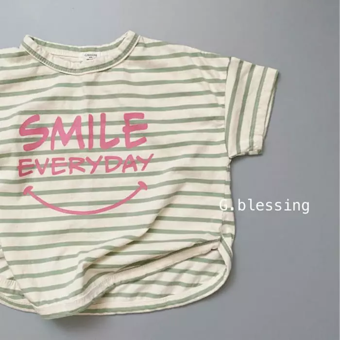 G Blessing - Korean Children Fashion - #kidzfashiontrend - Smile Stripes Tee - 2