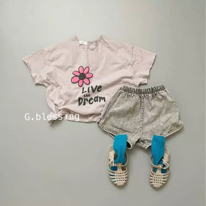 G Blessing - Korean Children Fashion - #littlefashionista - Button Flower Tee - 8
