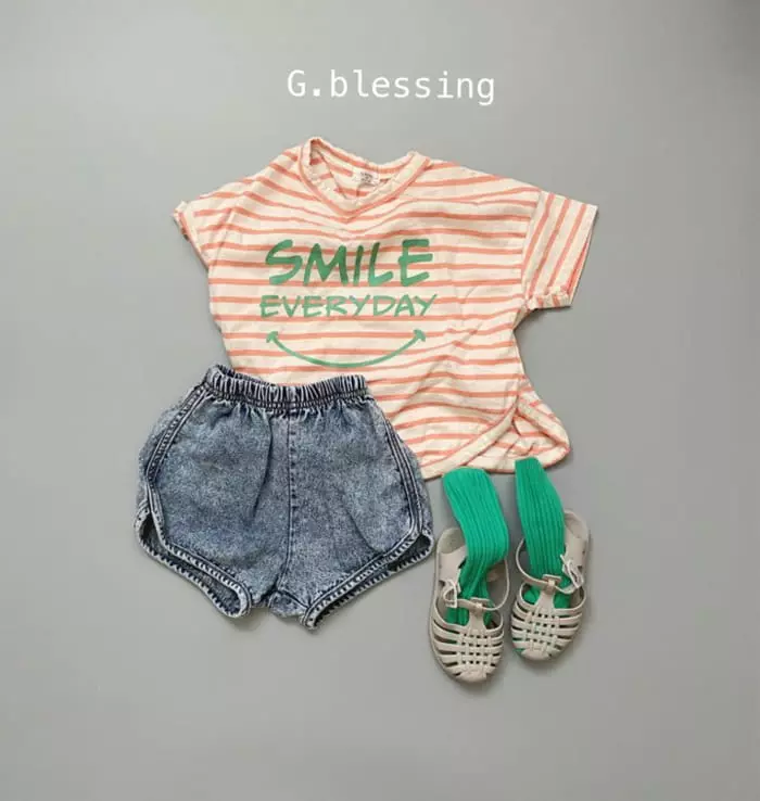 G Blessing - Korean Children Fashion - #magicofchildhood - Smile Stripes Tee - 5