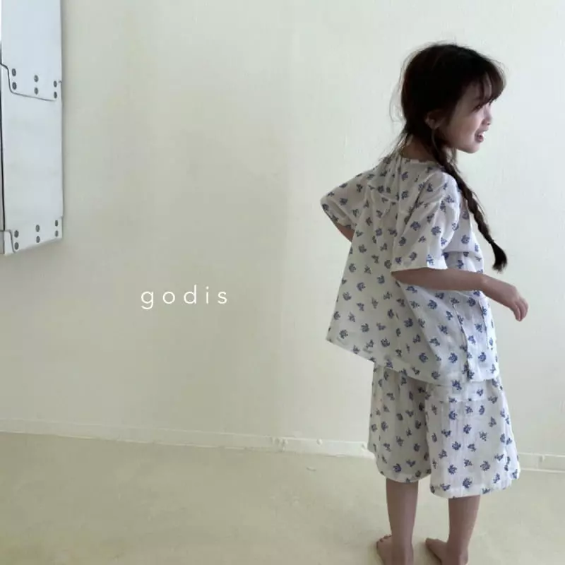 Godis - Korean Children Fashion - #childofig - Blue Flower Pajama - 8