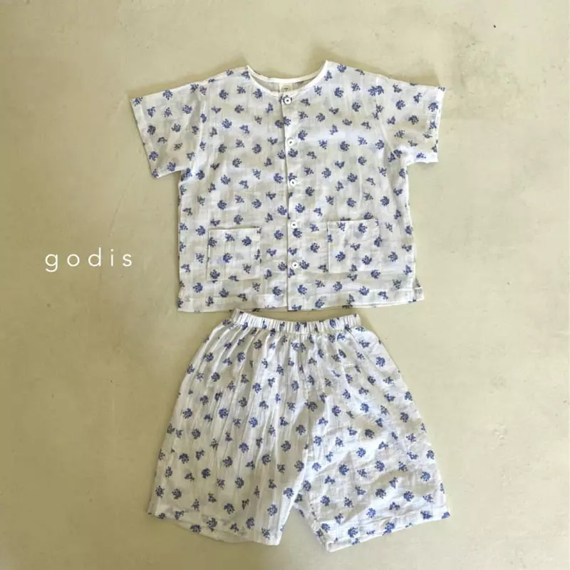 Godis - Korean Children Fashion - #discoveringself - Blue Flower Pajama - 11