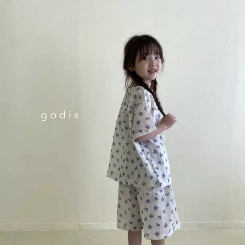 Godis - Korean Children Fashion - #stylishchildhood - Blue Flower Pajama - 7