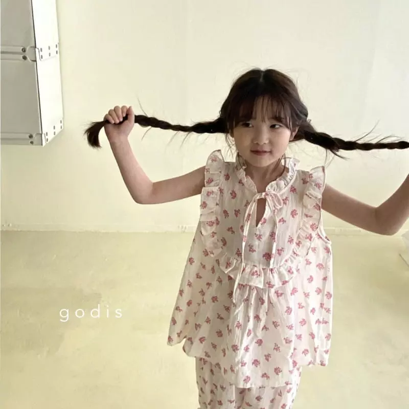 Godis - Korean Children Fashion - #todddlerfashion - Pink Flower Pajama - 6
