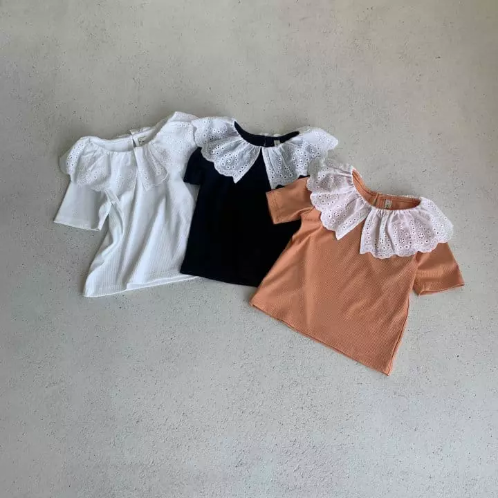 Green Tomato - Korean Children Fashion - #discoveringself - Lace Collar Tee - 12