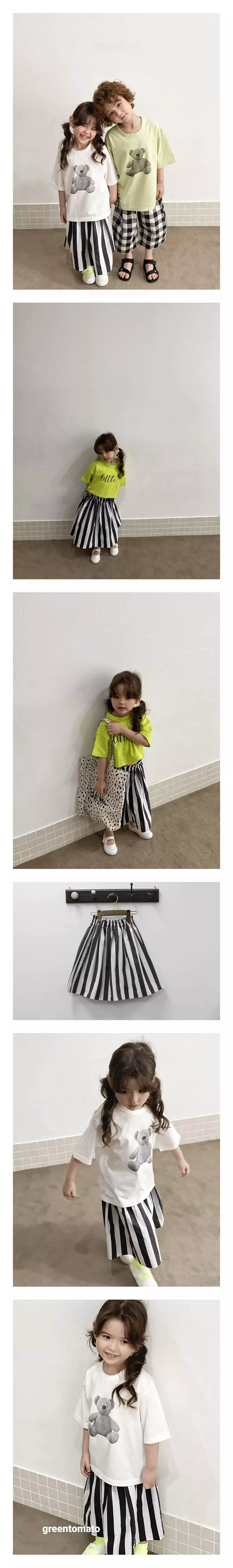 Green Tomato - Korean Children Fashion - #littlefashionista - Stripes Skirt