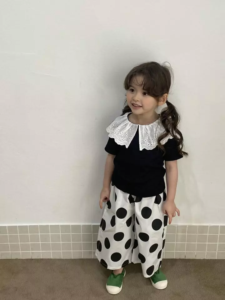 Green Tomato - Korean Children Fashion - #magicofchildhood - Lace Collar Tee - 5