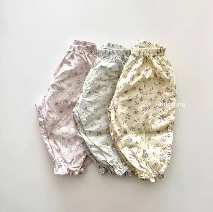 Guru Guru - Korean Baby Fashion - #babyclothing - Flower Sausage Pants