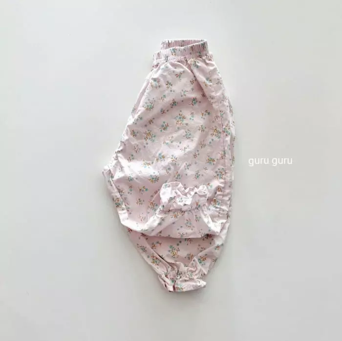 Guru Guru - Korean Baby Fashion - #babyfever - Flower Sausage Pants - 3