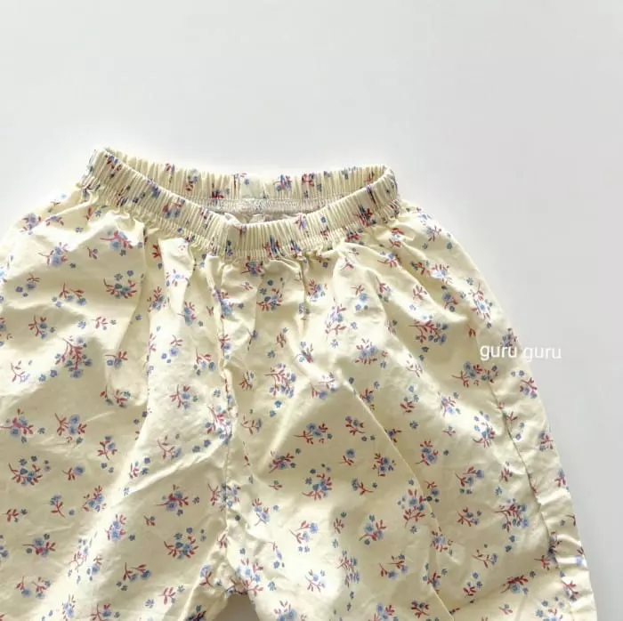 Guru Guru - Korean Baby Fashion - #babyoninstagram - Flower Sausage Pants - 6
