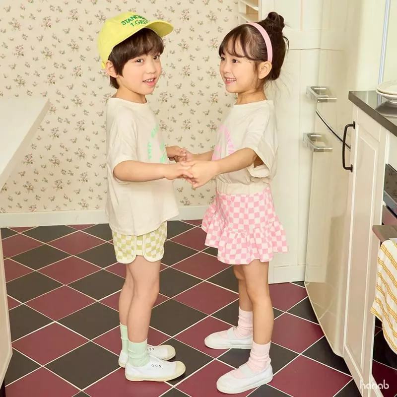Hanab - Korean Children Fashion - #kidsstore - Dream Check Top Bottom Set - 3