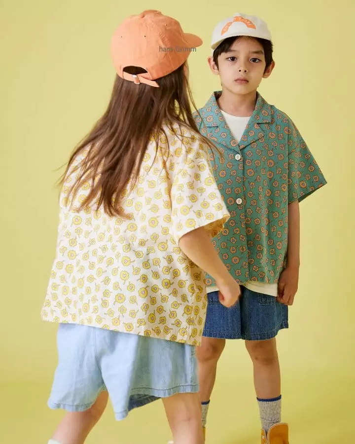 Hans Grimm - Korean Children Fashion - #kidsshorts - Flower Shirt