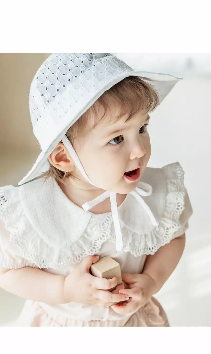 Happy Prince - Korean Baby Fashion - #babyclothing - Miru Eyelet Babay Sun Hat
