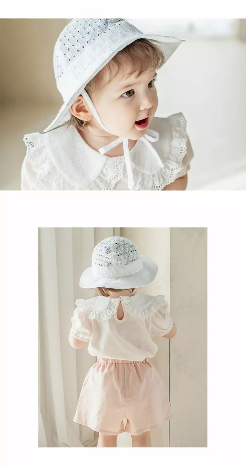 Happy Prince - Korean Baby Fashion - #babyfever - Miru Eyelet Babay Sun Hat - 3