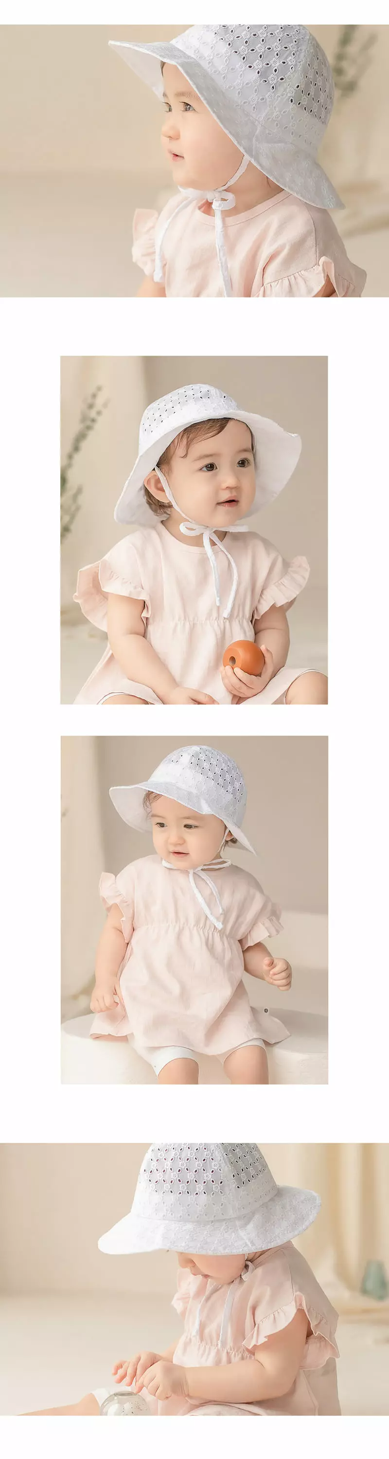 Happy Prince - Korean Baby Fashion - #babylifestyle - Miru Eyelet Babay Sun Hat - 5