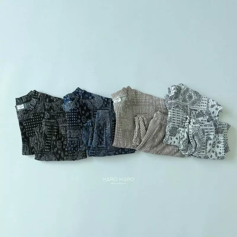 Haro Haro - Korean Children Fashion - #childofig - Paisely Pleats Top Bottom Set - 4