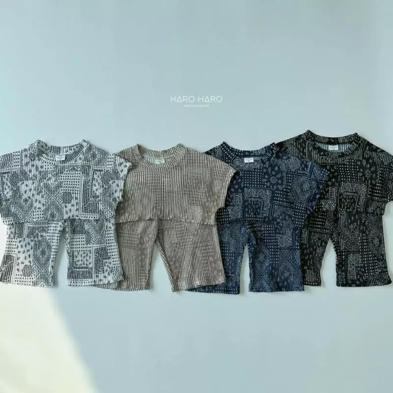 Haro Haro - Korean Children Fashion - #kidsshorts - Paisely Pleats Top Bottom Set - 9