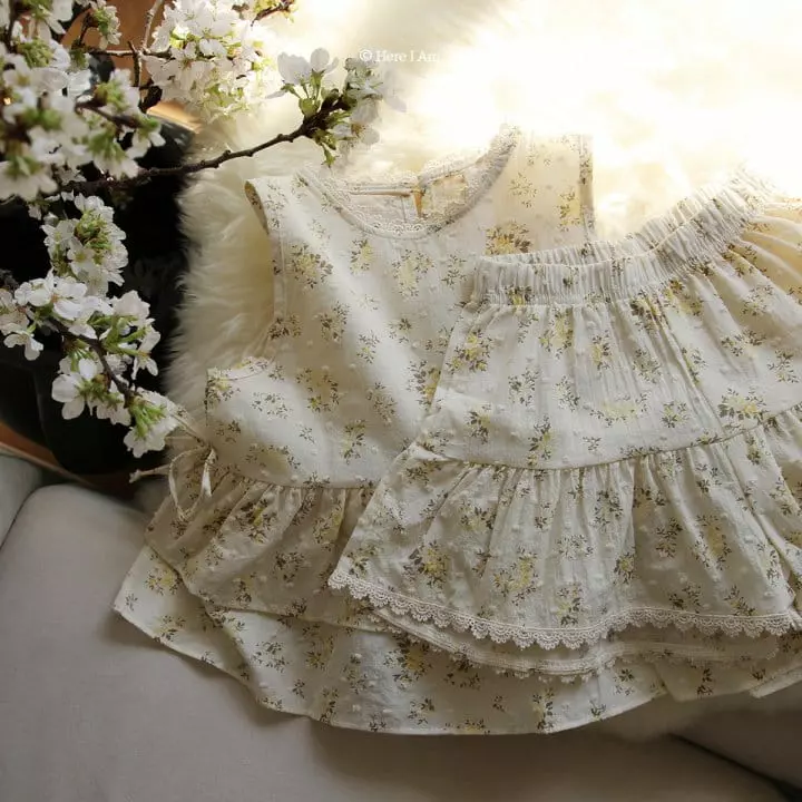 Here I Am - Korean Children Fashion - #fashionkids - Lev Frill Top Bottom Set - 4