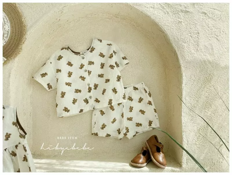 Hi Byebebe - Korean Baby Fashion - #babyfashion - Snow Flower Bear Top Bottom Set - 3