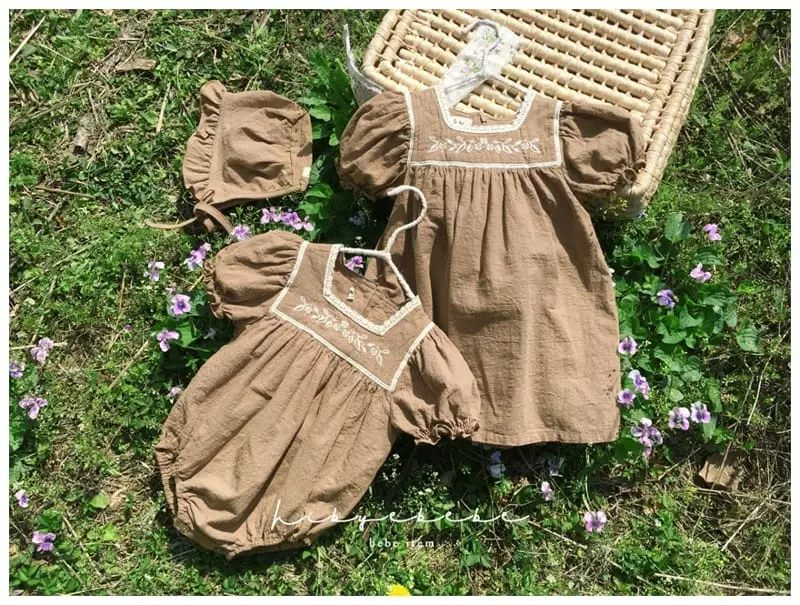 Hi Byebebe - Korean Baby Fashion - #babyoutfit - Veronica Embroidery One-piece