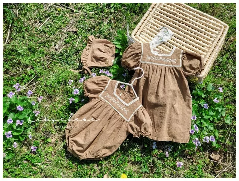 Hi Byebebe - Korean Baby Fashion - #babyoutfit - Veronica Embroidery One-piece - 2