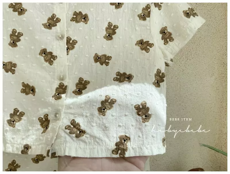 Hi Byebebe - Korean Baby Fashion - #babyoutfit - Snow Flower Bear Top Bottom Set - 10
