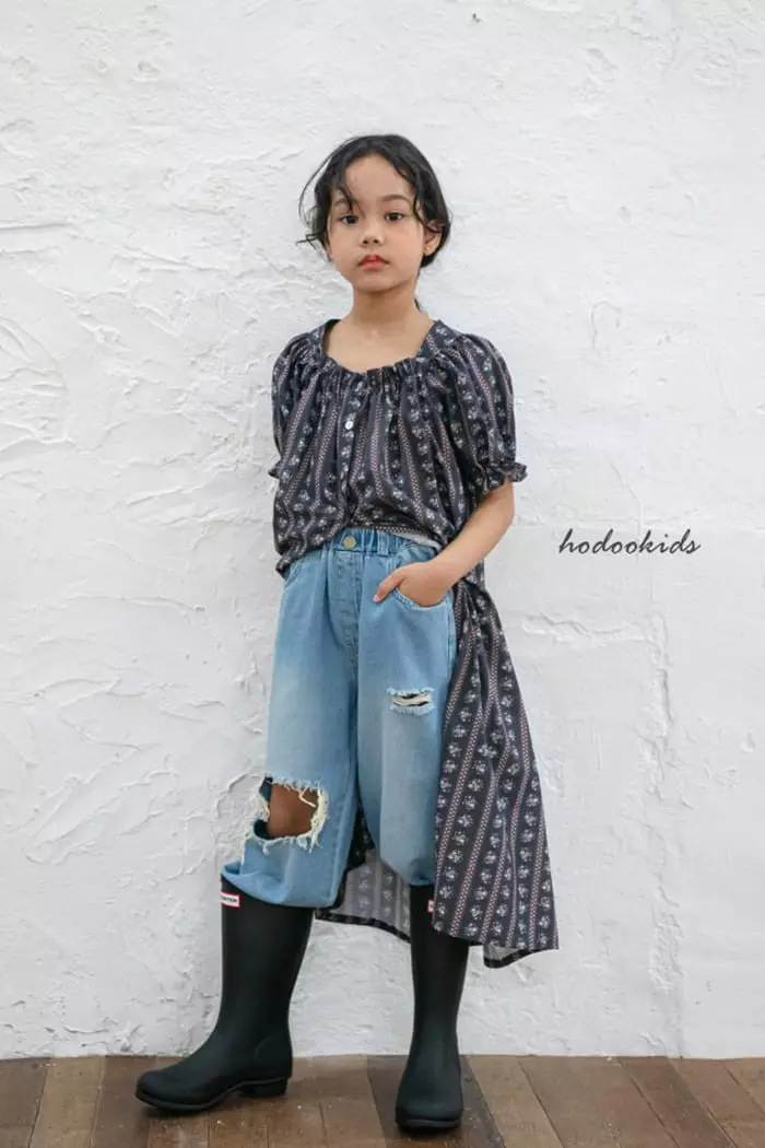 Hodoo - Korean Children Fashion - #minifashionista - Slit Jeans - 7