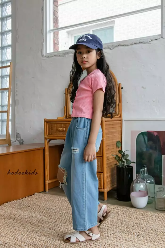 Hodoo - Korean Children Fashion - #todddlerfashion - Slit Jeans - 9
