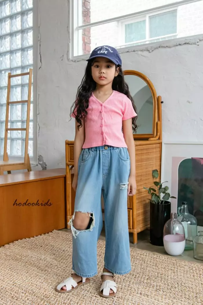 Hodoo - Korean Children Fashion - #toddlerclothing - Slit Jeans - 10