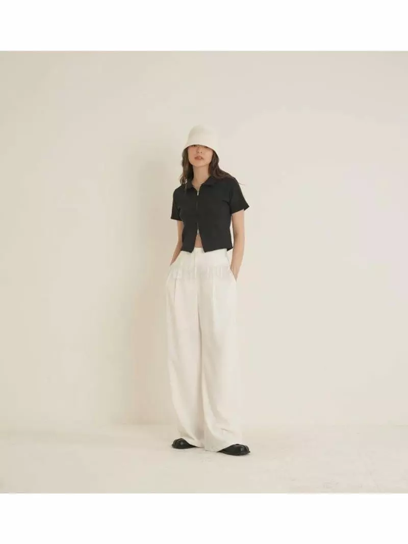 Howl - Korean Women Fashion - #momslook - Two Tuck Wide Pants