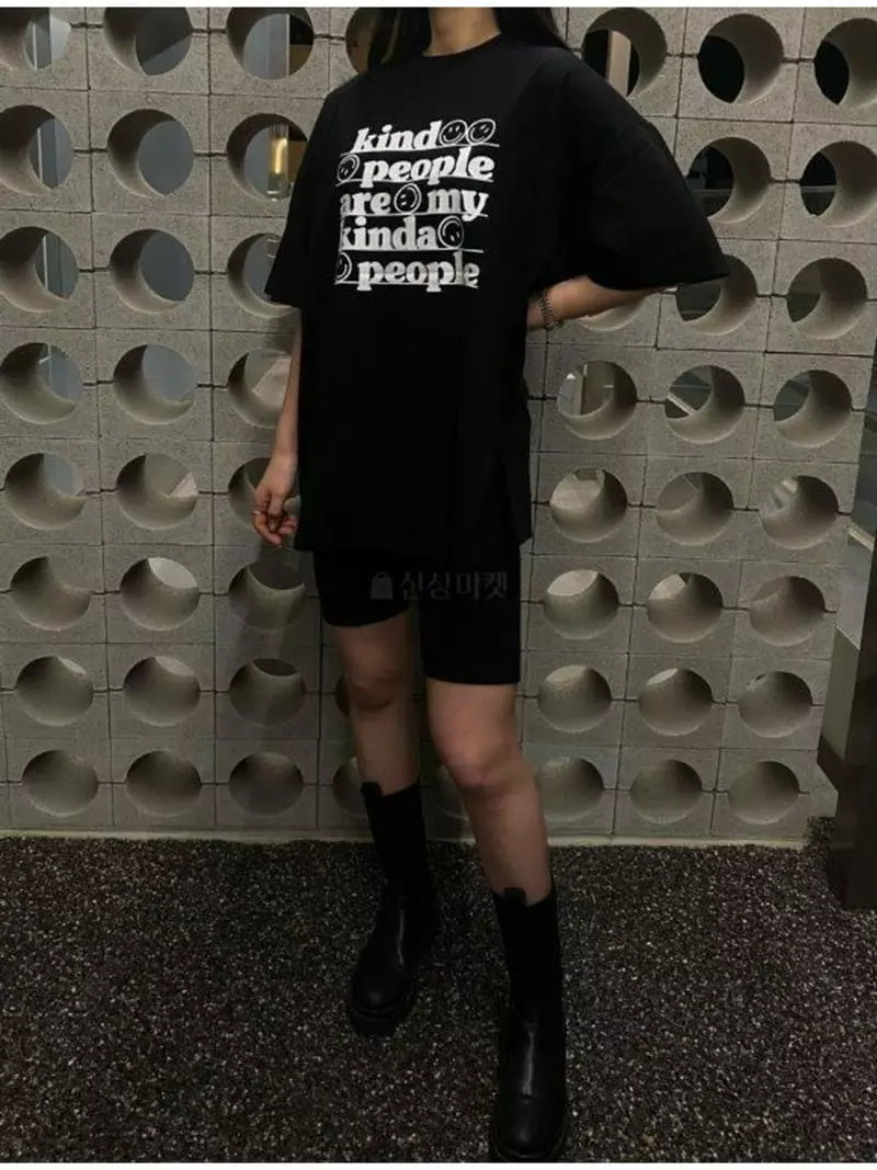 Howl - Korean Women Fashion - #momslook - Smile Short Sleeves Tee - 3