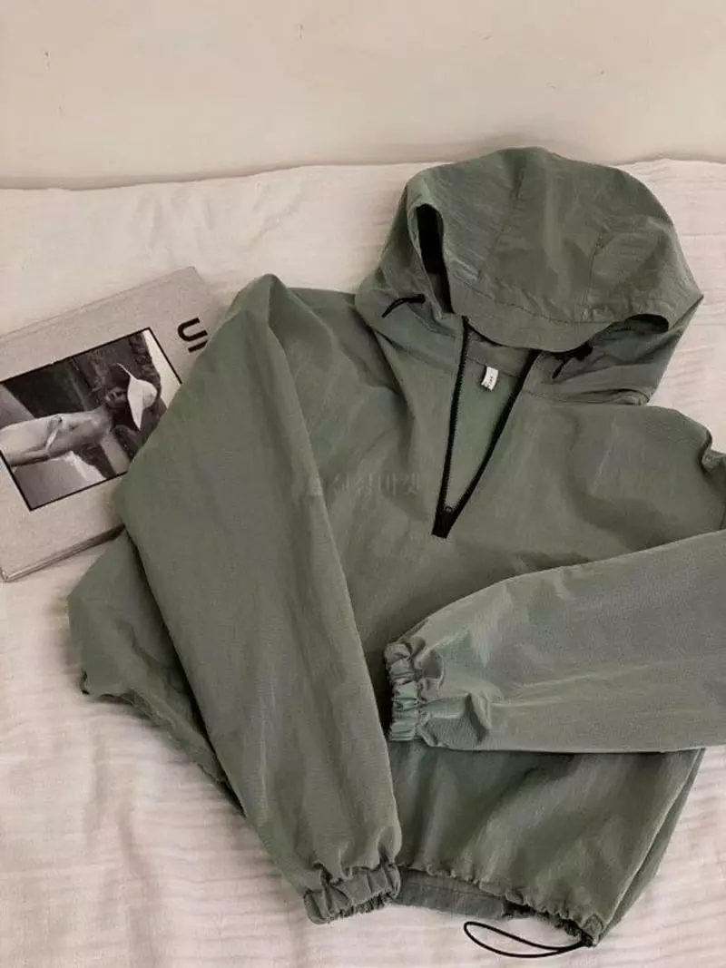 Howl - Korean Women Fashion - #womensfashion - Metal Half Zip-up Hoody - 4
