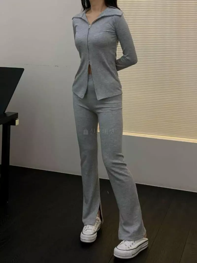 Howl - Korean Women Fashion - #momslook - Rib Side Slir Pants