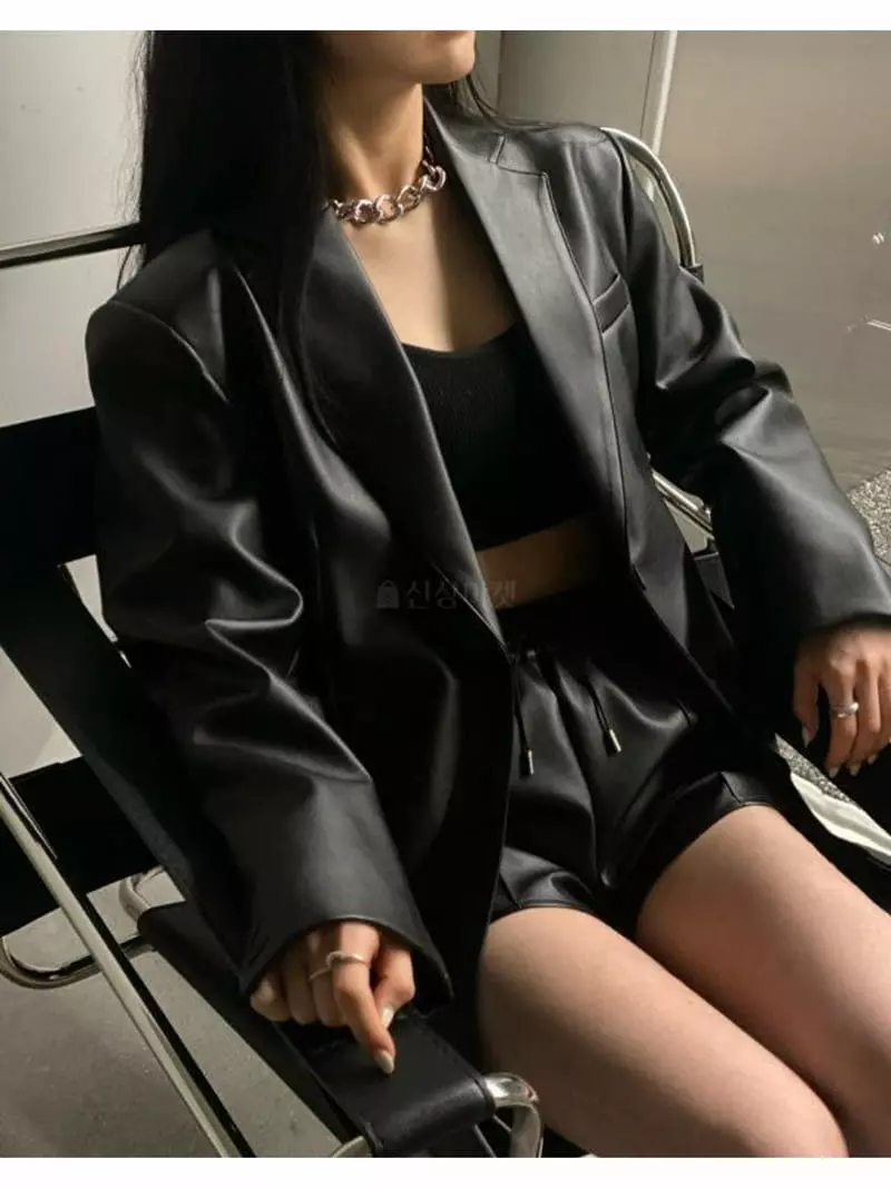 Howl - Korean Women Fashion - #momslook - Leather Over Jacket - 2