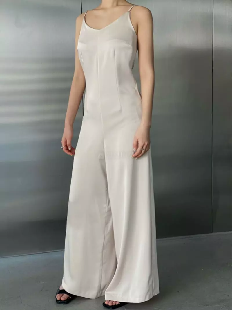 Howl - Korean Women Fashion - #thatsdarling - Summer Satin Jumpsuit - 3