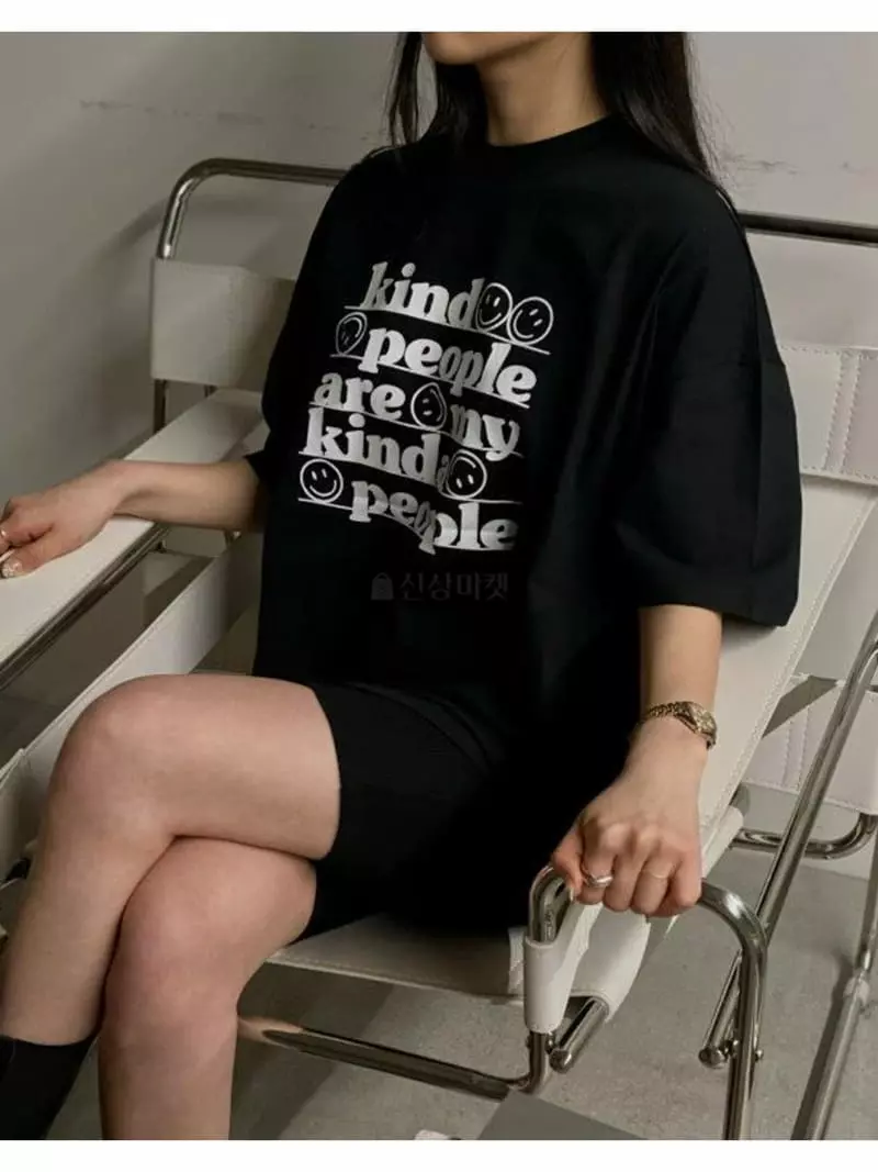 Howl - Korean Women Fashion - #womensfashion - Smile Short Sleeves Tee - 2