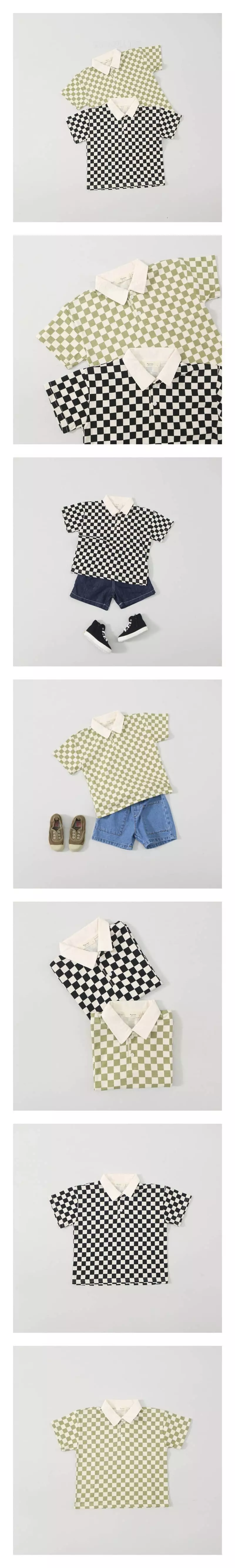 Hyvaa - Korean Children Fashion - #fashionkids - Ban Check Collar Tee