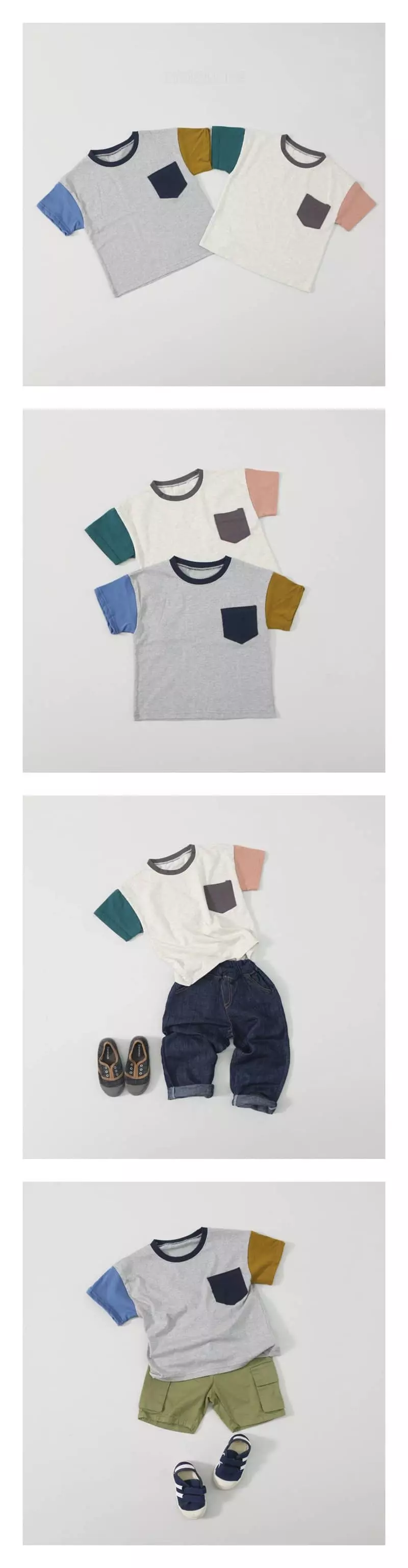 Hyvaa - Korean Children Fashion - #kidsstore - Color Pocket Tee