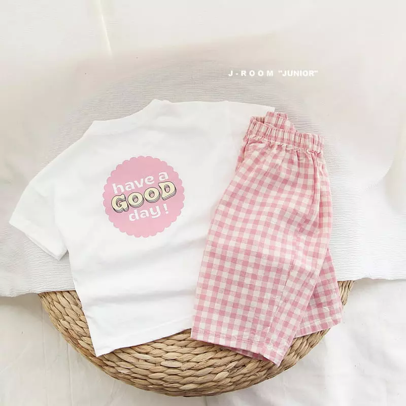 J-Room - Korean Children Fashion - #childofig - Good Bay Check Top Bottom Set - 3