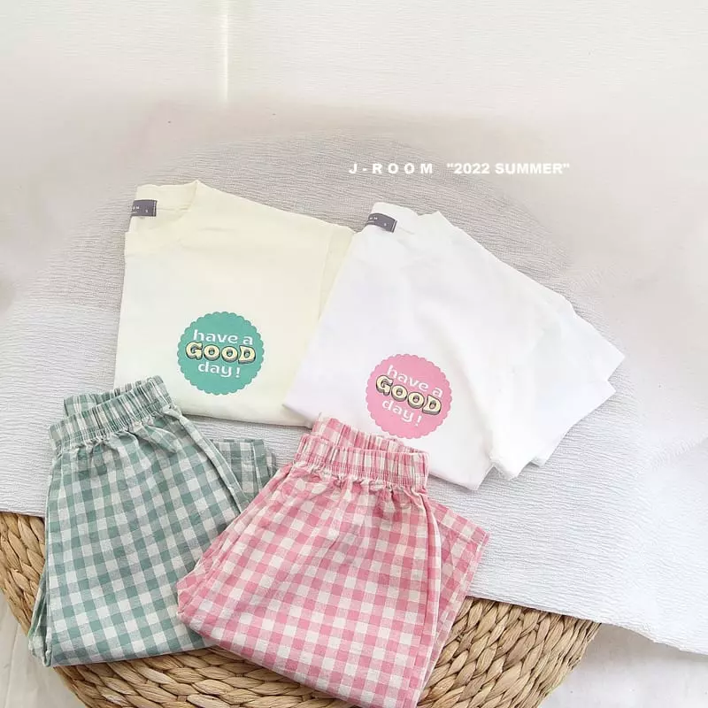 J-Room - Korean Children Fashion - #designkidswear - Good Bay Check Top Bottom Set - 5