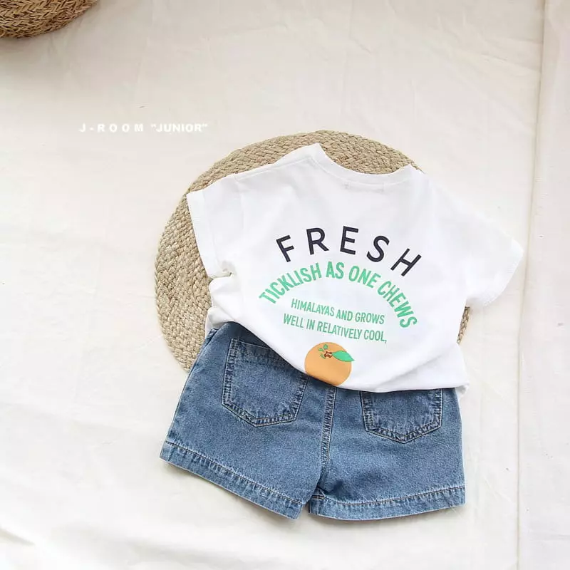 J-Room - Korean Children Fashion - #discoveringself - Orange Paint White Tee - 5