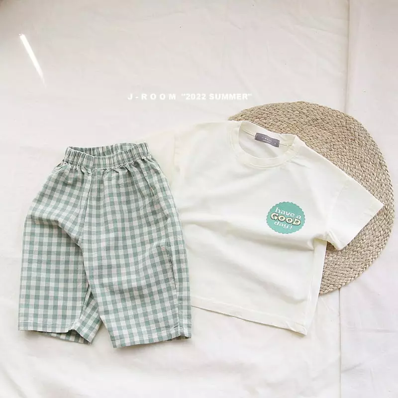J-Room - Korean Children Fashion - #fashionkids - Good Bay Check Top Bottom Set - 7