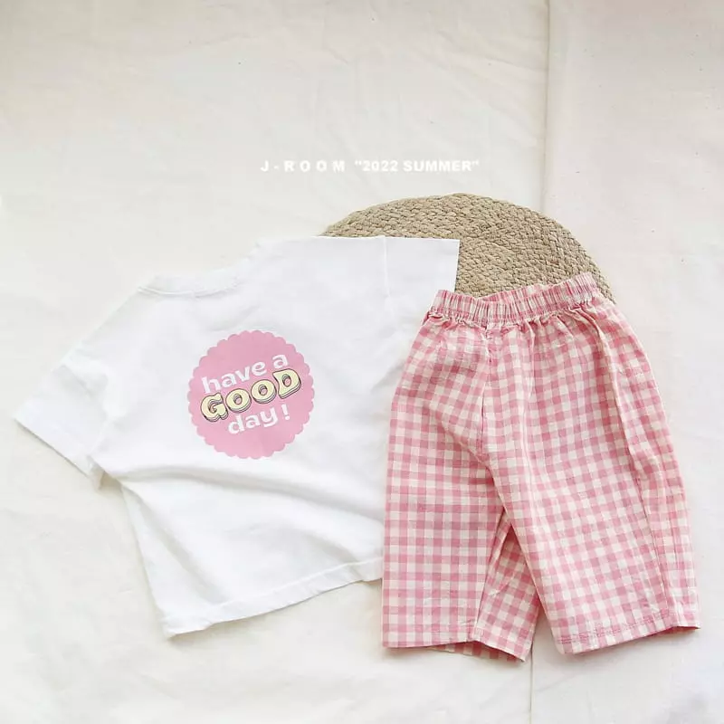 J-Room - Korean Children Fashion - #kidsshorts - Good Bay Check Top Bottom Set - 8