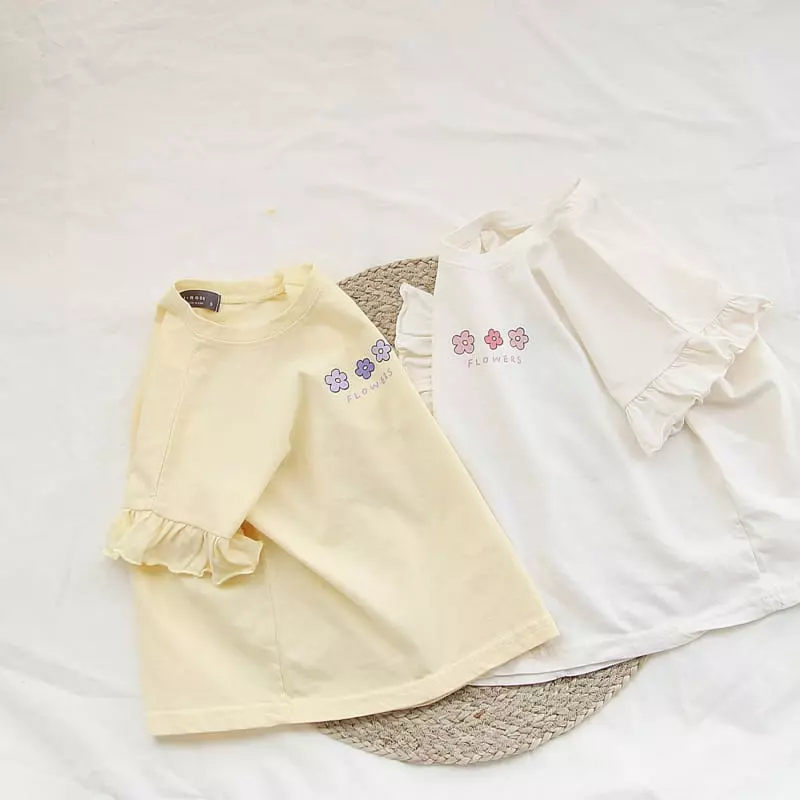 J-Room - Korean Children Fashion - #littlefashionista - Flower Frill Tee - 6