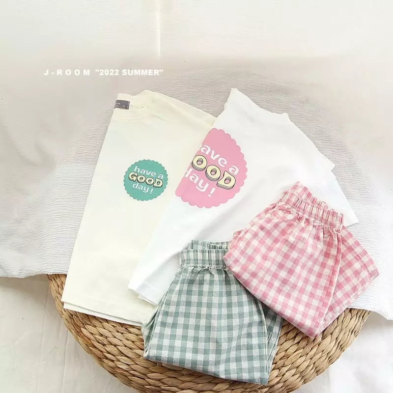 J-Room - Korean Children Fashion - #toddlerclothing - Good Bay Check Top Bottom Set
