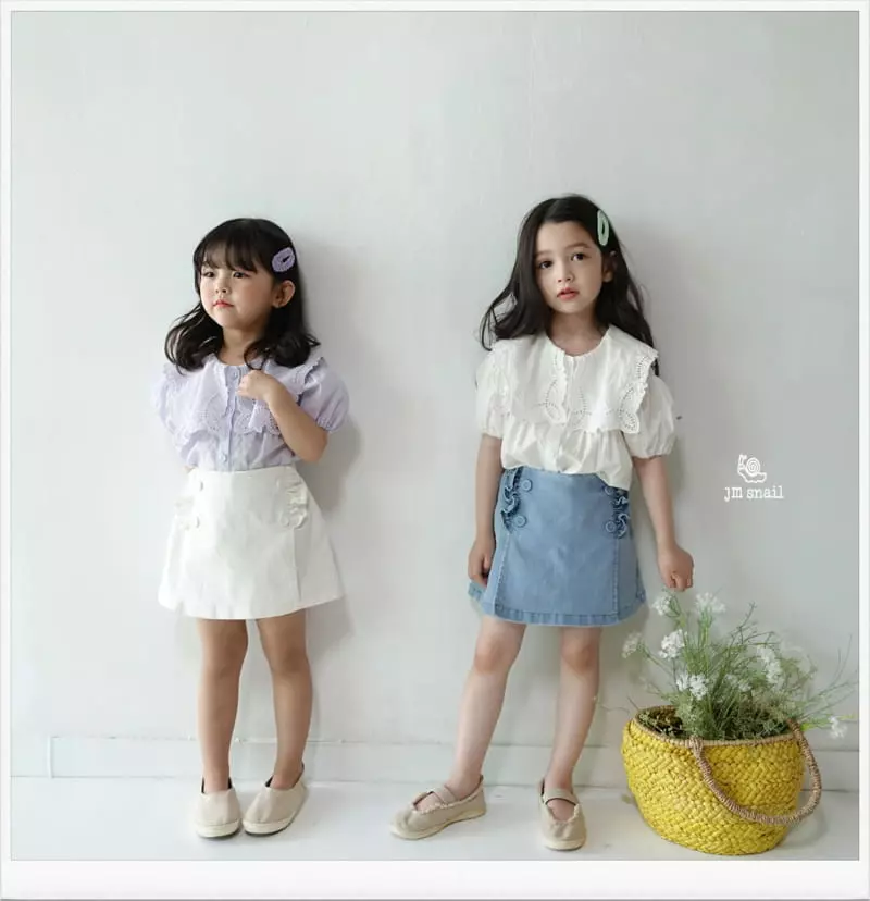 JM Snail - Korean Children Fashion - #Kfashion4kids - Embroidery Short Sleeves Blouse - 11