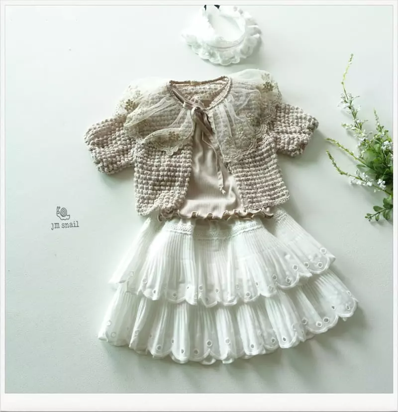 JM Snail - Korean Children Fashion - #Kfashion4kids - Scalap Embroidery Wrinkle Skirt - 10