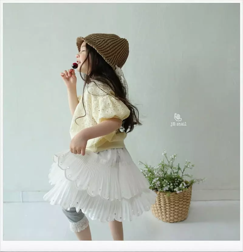 JM Snail - Korean Children Fashion - #Kfashion4kids - Flower Lace Punching Tee - 9