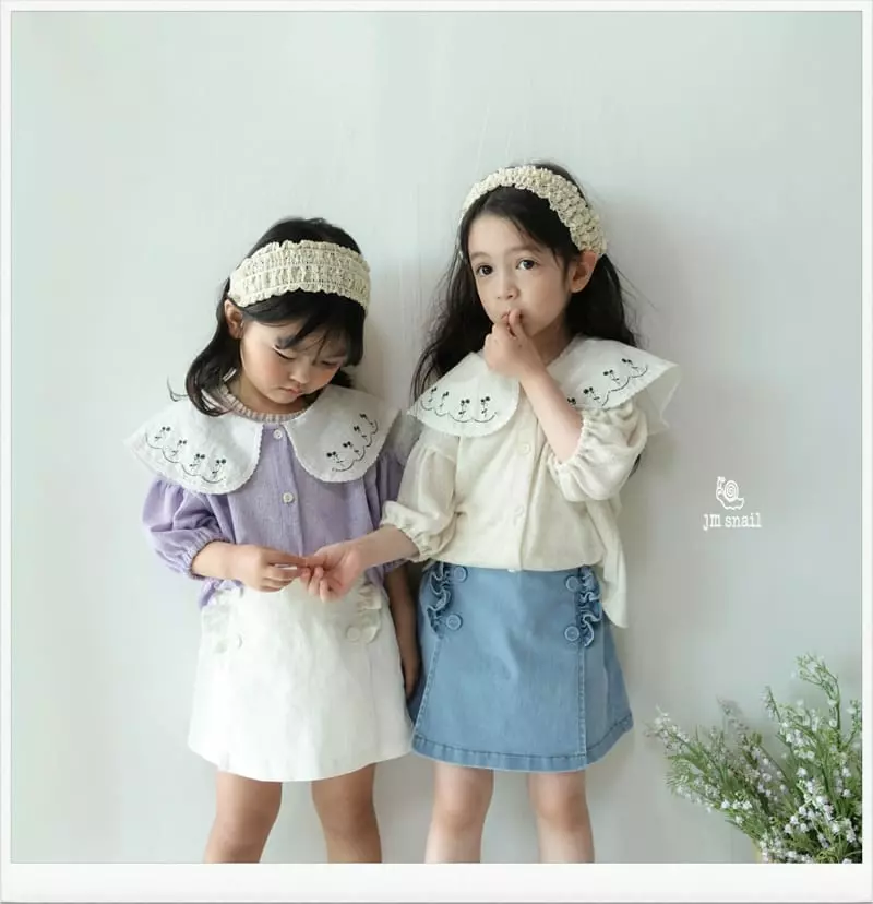 JM Snail - Korean Children Fashion - #childofig - Linen Flower Collar Cardigan - 10