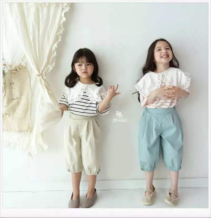 JM Snail - Korean Children Fashion - #childofig - Lin Two Collar Stripes Tee - 5