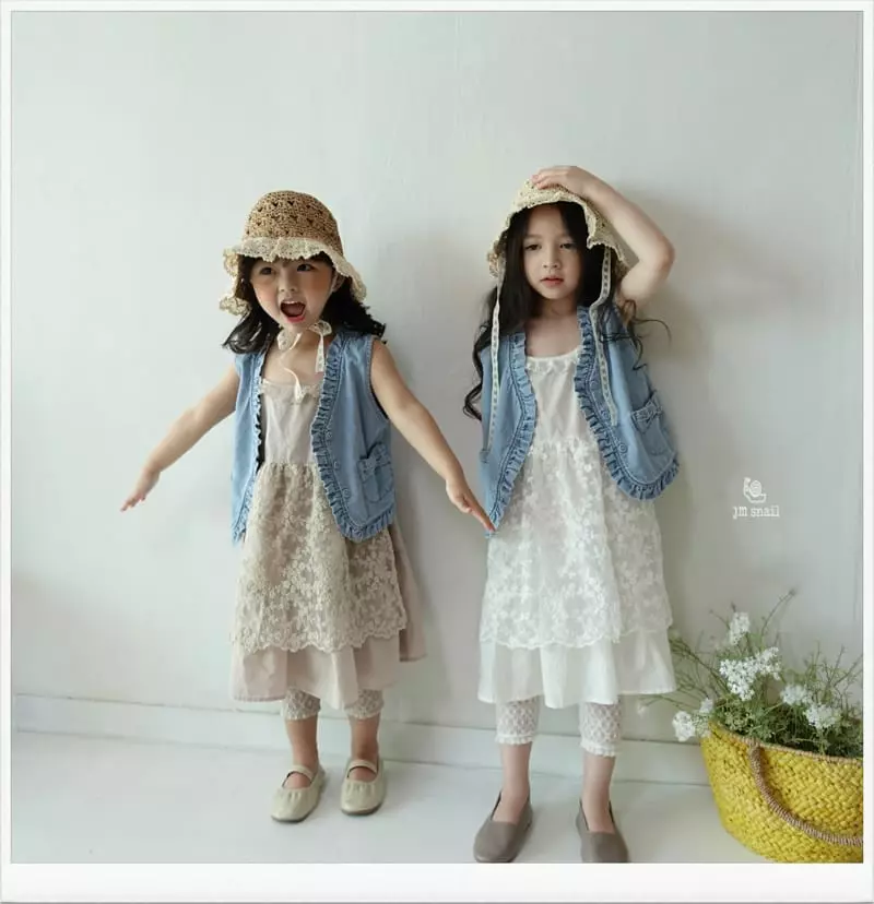 JM Snail - Korean Children Fashion - #childofig - Denim Frill Vest - 10